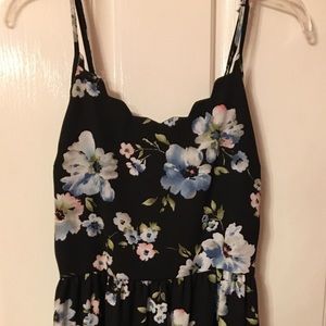 NWOT Black floral sundress
